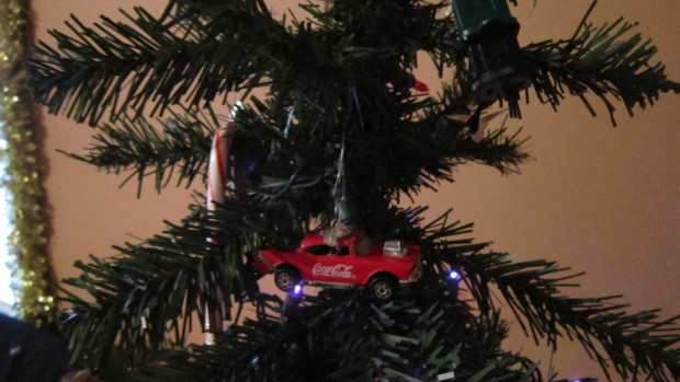 Hot Wheels car Christmas ornament Coca Cola muscle car